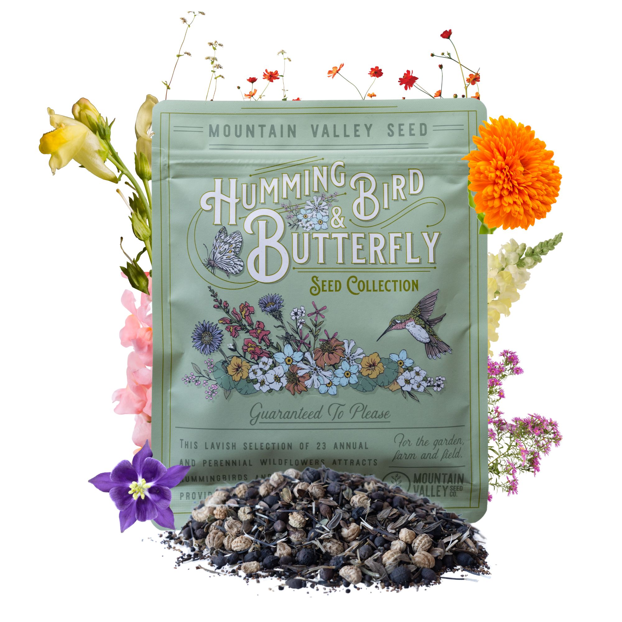 Seeds: Hummingbird & Butterfly WildFlower Mix-1 Lb-Wild Flower Mixture - Wild Flower Seed Blend - Non-GMO, Heirloom Garden & Gar